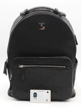Mcm Black Leather Visetos Monogram Black Backpack Aa0526wzxsa