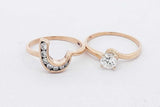 0.66cttw Diamond Wedding Set In 14k Yellow Gold 4.9 Grams Size 7.5 Eb0626rrxsa