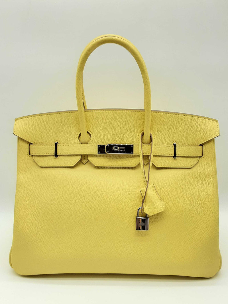 Hermes Birkin 35 Candy Lime Yellow Epsom Palladium Handbag Do0823lxzxz Max Pawn