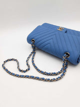 Chanel Chevron Quilted Caviar Leather Double Flap Shoulder Bag Eb0626wrxzsa