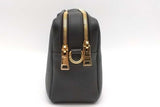 Prada Vitello Daino Black Leather Double Zip Camera Crossbody Bag Eb1026sxzsa