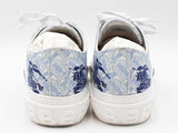 Burberry Equestrian Knight Sneakers In White & Blue Canvas Size 10.5 Fw0926wxzdu