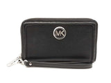 Michael Kors Fulton Smartphone Wristlet In Black Pebbled Leather Fw1125oxdu
