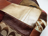 Coach Patchwork Brown Red Suede Leather Canvas Tote Bag Do1024orde