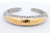 John Hardy Balu Sterling Silver & 22k Gold Hinged Cuff Bracelet 49.8g Eb426pxzde