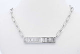 0.90ctw Lab Grown Diamond Bar Necklace Sterling Silver 6.7g 19 Inch Eb0325spsa