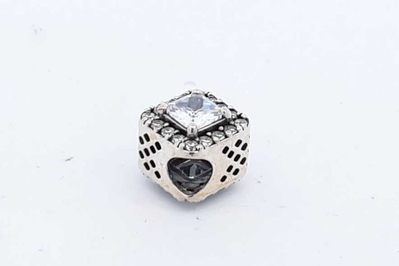 Pandora Sterling Silver Square Sparkle Halo Charm 2.5 Grams Eb0924rdu