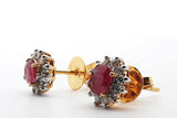 18k Yellow Gold Diamond & Ruby Earrings 3g .24cttw Lh0824wxzde