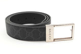 Gucci Gg Supreme Canvas Belt With Silver Tone Buckle Size 90/36 Eb0825oxzde