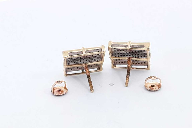 Diamond Stud Screwback Earrings In 10k Yellow Gold 5 Grams Eb1224lwrsa