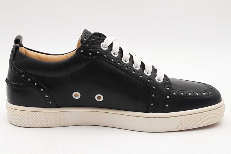 Christian Louboutin Junior Louis Black Leather Sneakers Size 41 Eb0925lorsa
