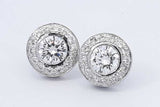 2.44ctw Lab Grown & Natural Diamond Stud Earrings In 14k White Gold 6.1 Grams Eb0625ecxdu