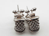 Natural Diamonds 0.925 Sterling Silver 7.4g Lever Back Cuff Earrings Do0426crde