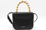 Versace La Medusa Black Leather Top Handle Bag Eb0826pxzde