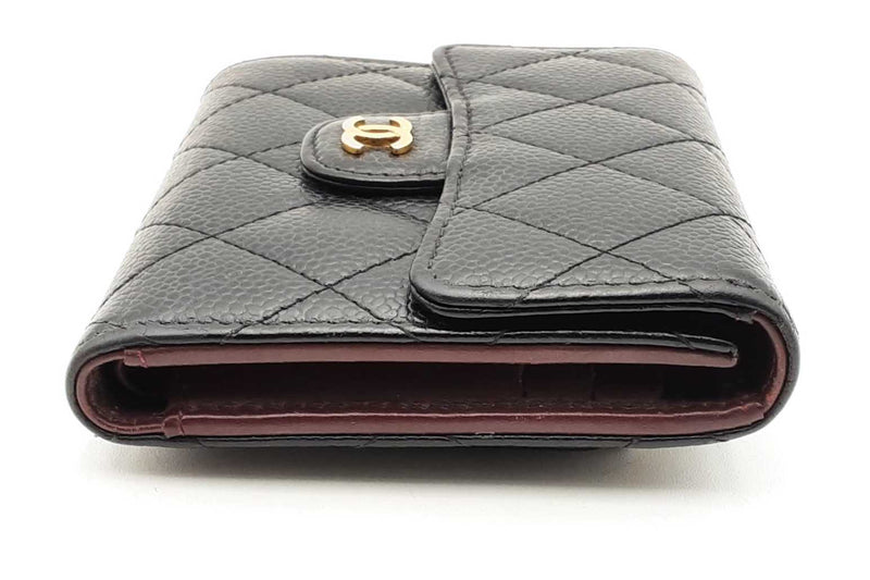 Chanel Quilted Caviar Compact Flap Wallet Eb1024rxzsa