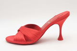 Christian Louboutin Nicol Is Back Red Satin Mules Size 38.5 Eb0226lxzsa