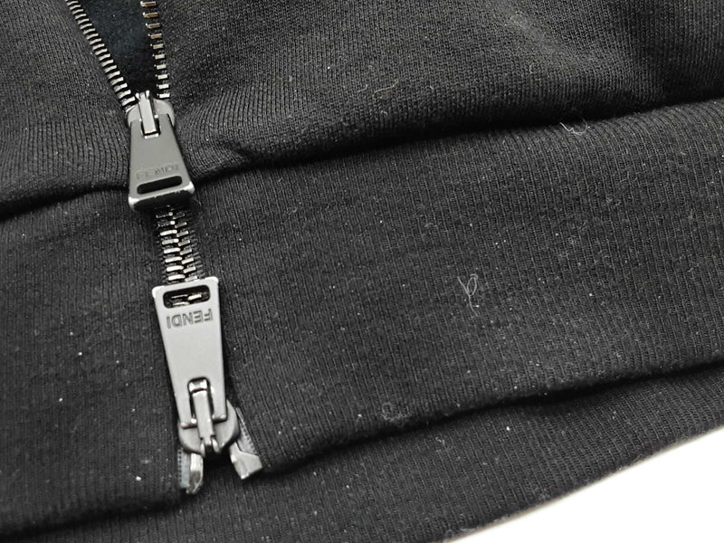 Fendi Black Cotton Zipper Hoodie Jacket Do0325exzde
