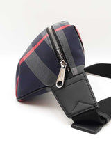Burberry Sonny Bum Bag In Navy & Grey House Check Canvas Fabric Fw0126oexdu