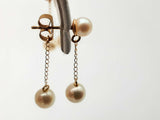 10k Yellow Gold 2.0g Pearl Dangle Stud Earrings Do1224cxde