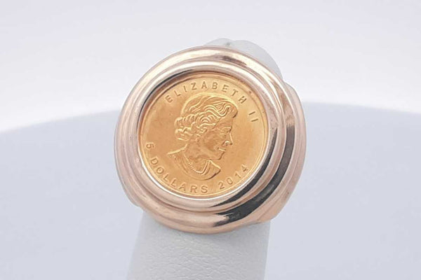 2014 Elizabeth 2 5 Dollar Fine Gold Coin Ring 9.2 Grams Size 3.5 Eb1224wxzsa