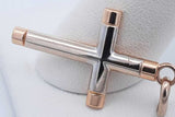 14k Two Tone Gold Cross Pendant 2.5 Grams Eb0626lrxde