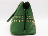 Prada Saffiano Leather Studded Promenade Satchel Green Aa0826wxzsa