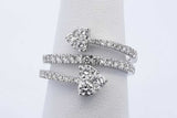 14k White Gold Diamond Bypass Ring 3.5 Grams Size 6 Eb0626rxzde