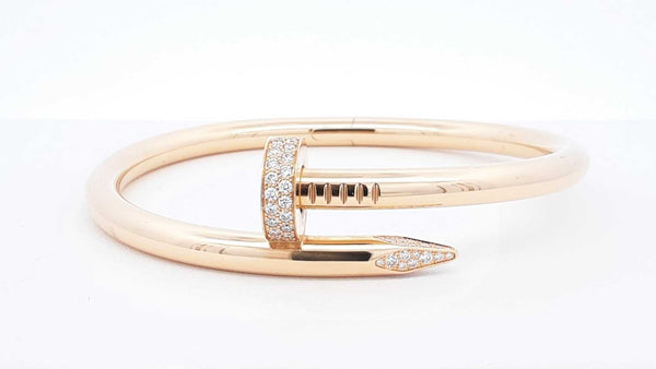 Cartier Juste Un Clou Diamond & 18k Gold Bracelet 48.8 Gm Size 19 Fw0925lzxzxdu