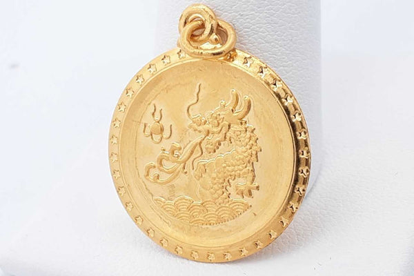 22k Yellow Gold Dragon Pendant 5.2 Grams Eb1024orxsa