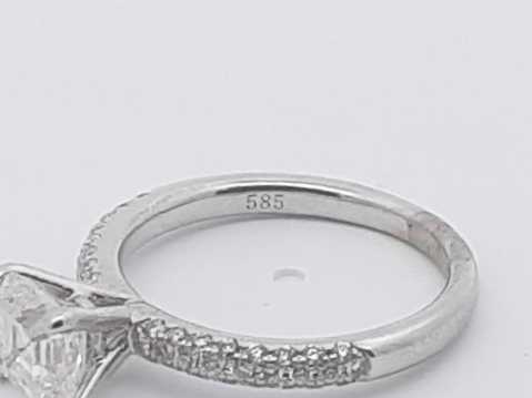 1.62ctw Diamond 14k White Gold 2.6 Grams Ring Size 4 Sd0525lpzxsa