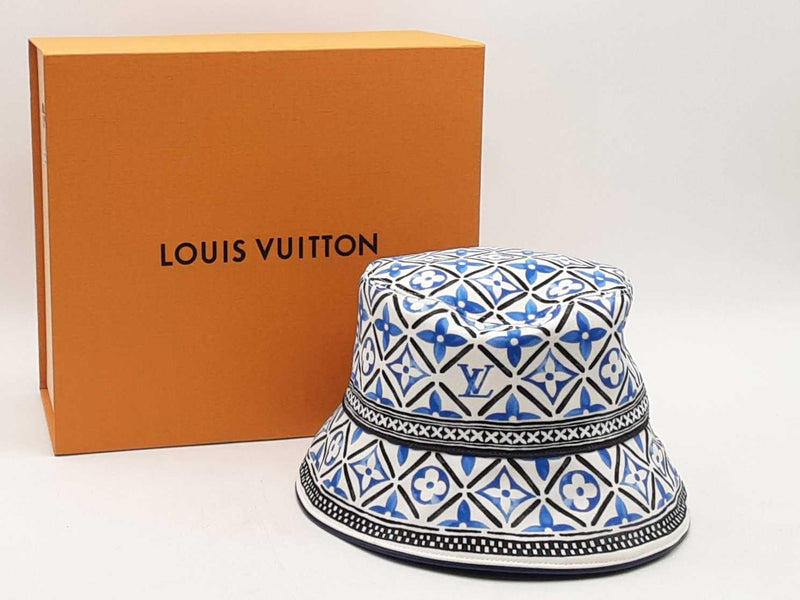 Louis Vuitton Reversible Bucket Hat Blue And White Aa1125wrzsa