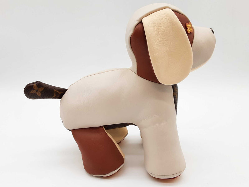 Louis Vuitton Doudou Oscar Dog White Brown Leather Plush Toy Do1025wxzde