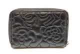 Chanel Camellia Black Leather Zip Wallet Eb0626oxzde