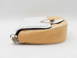 Kate Spade Robyn Chain Saddle Bag In White Leather & Raffia Fw0825wxdu