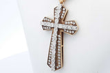 Diamond Cross Pendant & Chain In 10k Yellow Gold 53.5 Grams 24 Inch Eb1024loorsa