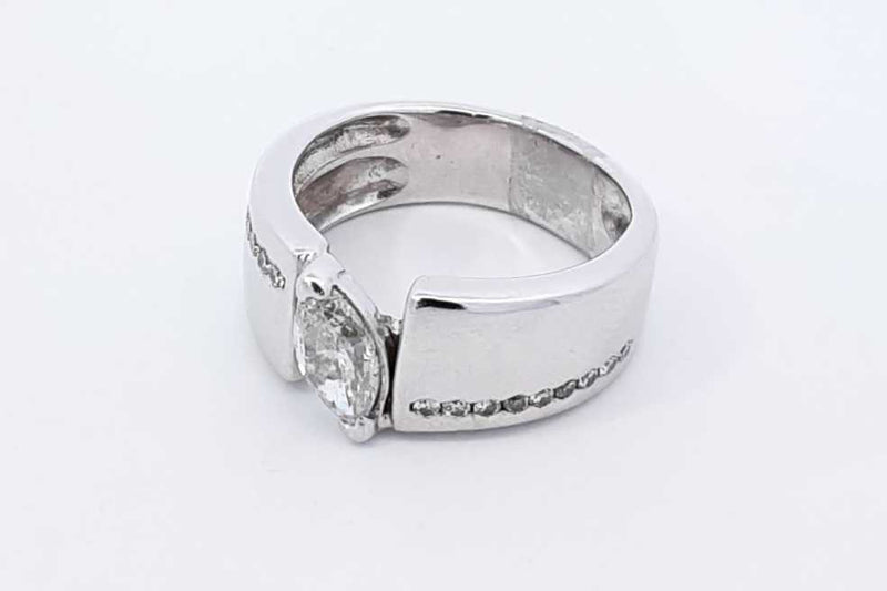 0.60ctw Marquis Diamond Ring In 18k White Gold 7.2 Grams Size 5 Eb0725pcrdu