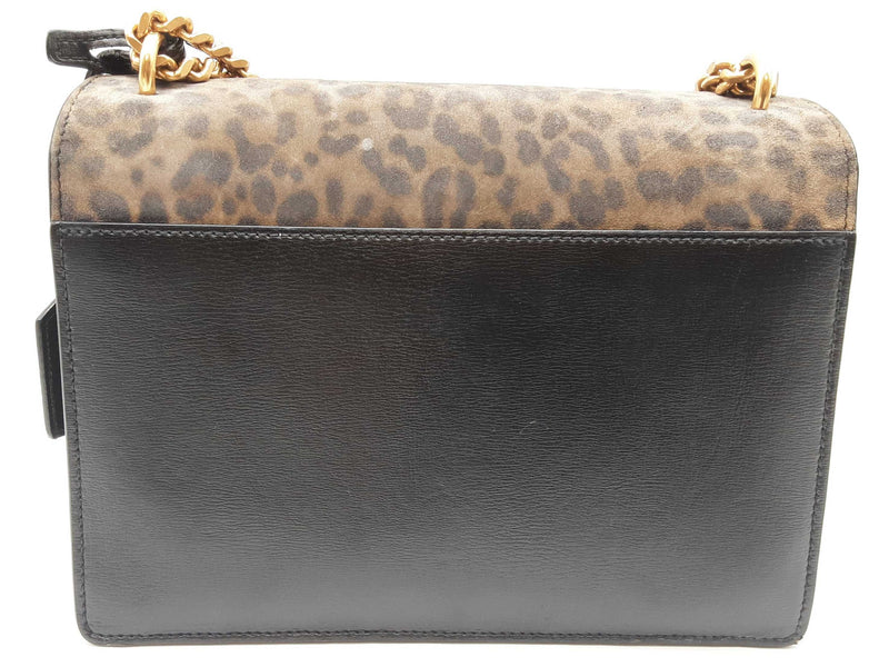 Yves Saint Laurent Ysl Sunset Leopard Print Black Crossbody Bag Do0225exzde