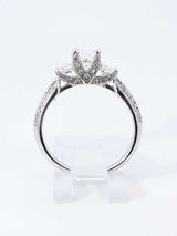 1.22 Cttw Three-stone Cathedral Ring In 14k White Gold 4 Grams Size 7.75 Fw0526lwxzdu