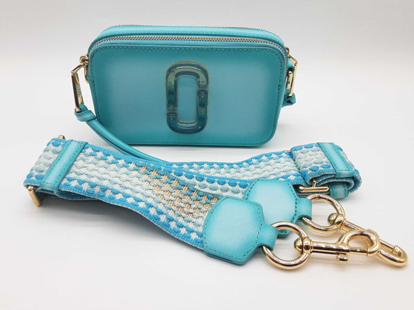 Marc Jacobs Fluoro Edge Snapshot Blue Leather Crossbody Bag Do0825ixde