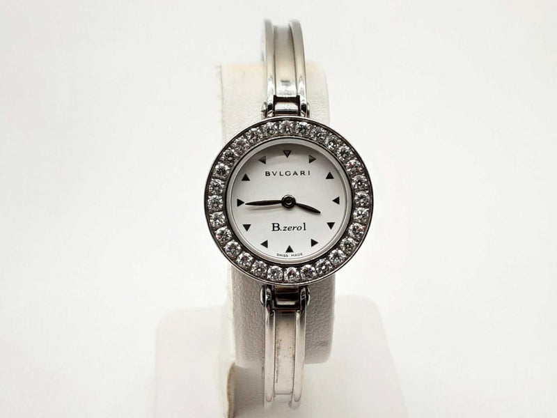 Bvlgari 22 B.zero 1 Diamond Bezel Steel Cuff Bracelet Quartz Watch Do1024ezxde