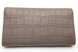 Yves Saint Laurent Grey Crocodile Embossed Leather Flap Wallet Eb0526lpxsa