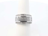 0.70 Cttw Diamond & 10k White Gold Pavé Band 8.2 Grams Size 7.5 Fw0826ocxdu