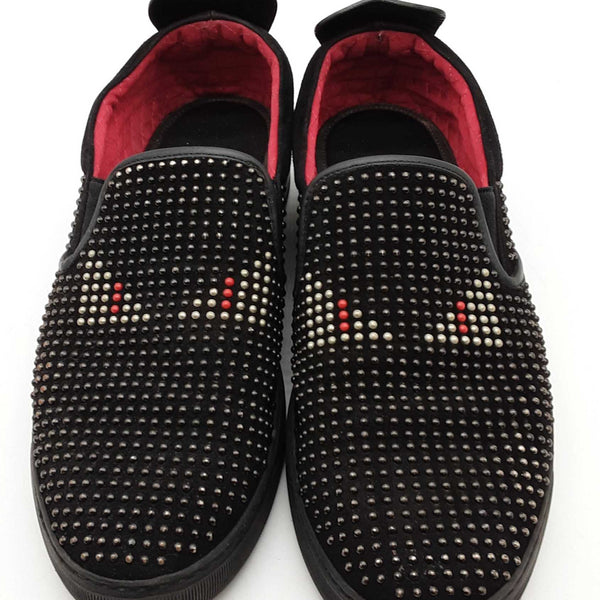 FENDI フェンディ モンスター レザー スタッズ スニーカー Fendi Monster Studded Slip On Sneakers Size 11 Eb0925lorde – Max Pawn