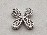 Approx 0.6 Ctw Diamonds 18k White Gold 1.8g Clover Pendant Do0623cxzde