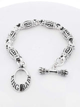 King Baby Sterling Silver Decorative Link Toggle Clasp Bracelet 9 In Fw0425lrxdu