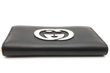 Gucci Black Leather Zip Around Wallet Eb0926oxzsa