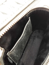 Miu Miu Metalic Silver Leather Micro Crossbody Bag Eb0126cxzde