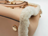 Michael Kors Hamilton Pale Pink Leather Shearling Satchel Do0926pxde