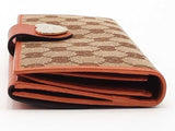 Gucci Gg Monogram Canvas & Leather Heart Clasp Beige / Tan Wallet Aa0826lorsa