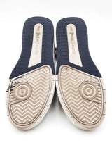 Palm Angels Beach University Sneakers In White & Navy Leather Size 44 Fw0226erdu